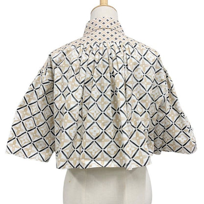 Louis Vuitton By The Pool Blouse Shirt Cotton Beige Monogram Cape