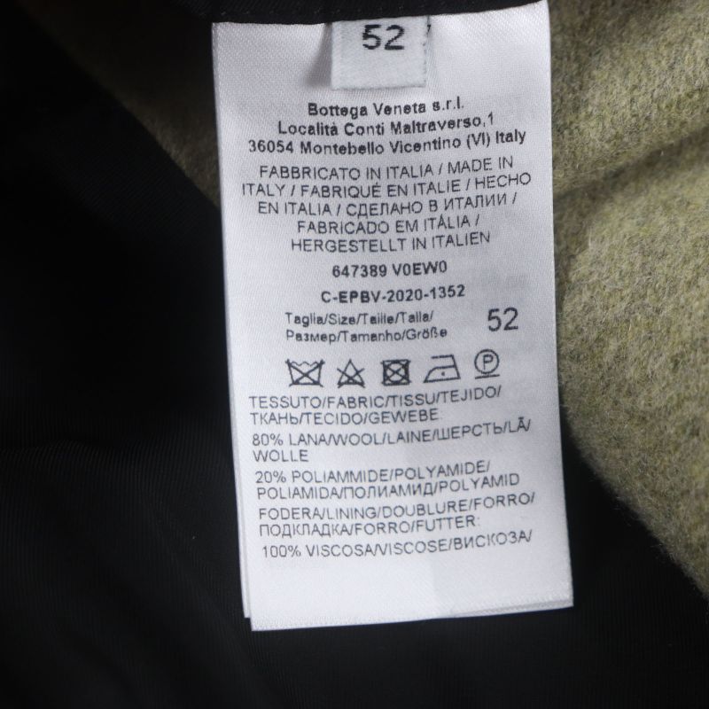  Bottega Veneta 20AW 647389 100% Wool Single Chester Coat