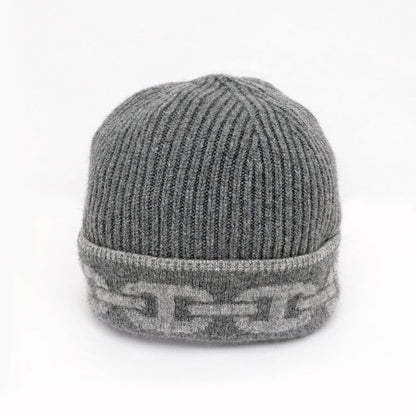 Hermes Knit Cap Heaven Charbon Flannel Gray - L Size Cashmere Hat Knit