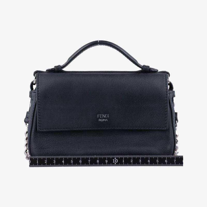 Fendi Micro Monster Double Baguette Black And Multicolor Leather 8m0371