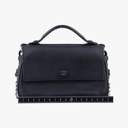 Fendi Micro Monster Double Baguette Black And Multicolor Leather 8m0371