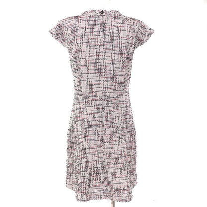 CHANEL P50967 Cotton Coco Mark Button French Sleeve Tweed Dress Ivory Black Red
