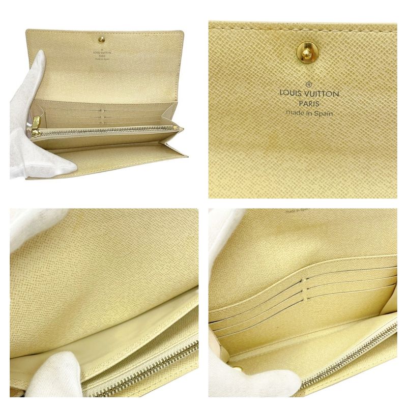 Louis Vuitton N61735 Damier Azure PVC Portefeuille Sarah Long Wallet White