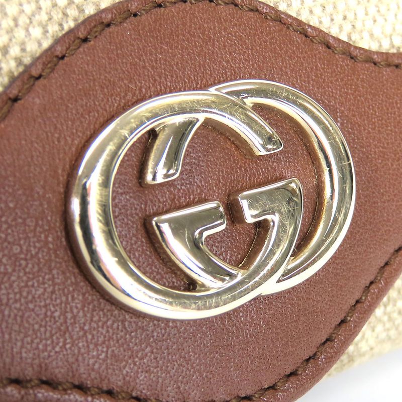 Gucci Key Case 282432 Interlocking 6-stacks GG Canvas Calf Beige Brown Gold