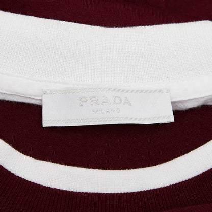 Prada 25SS Triangle Logo Short Sleeve T-shirt Size: S Ujn912 Bordeaux Wine Red