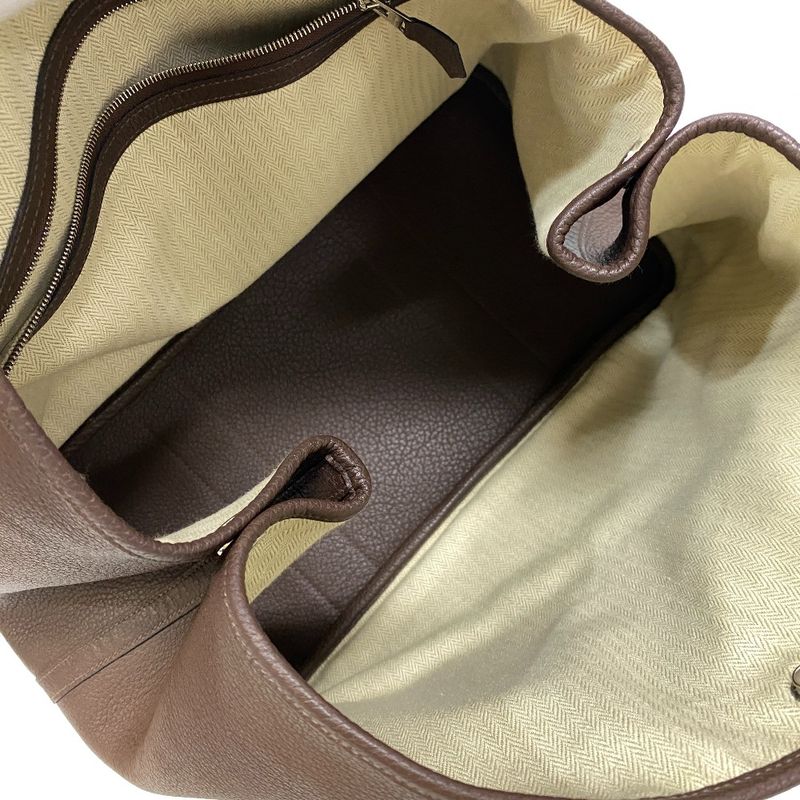 Hermes Garden Party MM Etape Leather Tote Bag Brown Ladies Brand