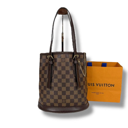 Louis Vuitton Petit Baguette Marais Mini Tote Bag Damier Leather Brown Shoulder