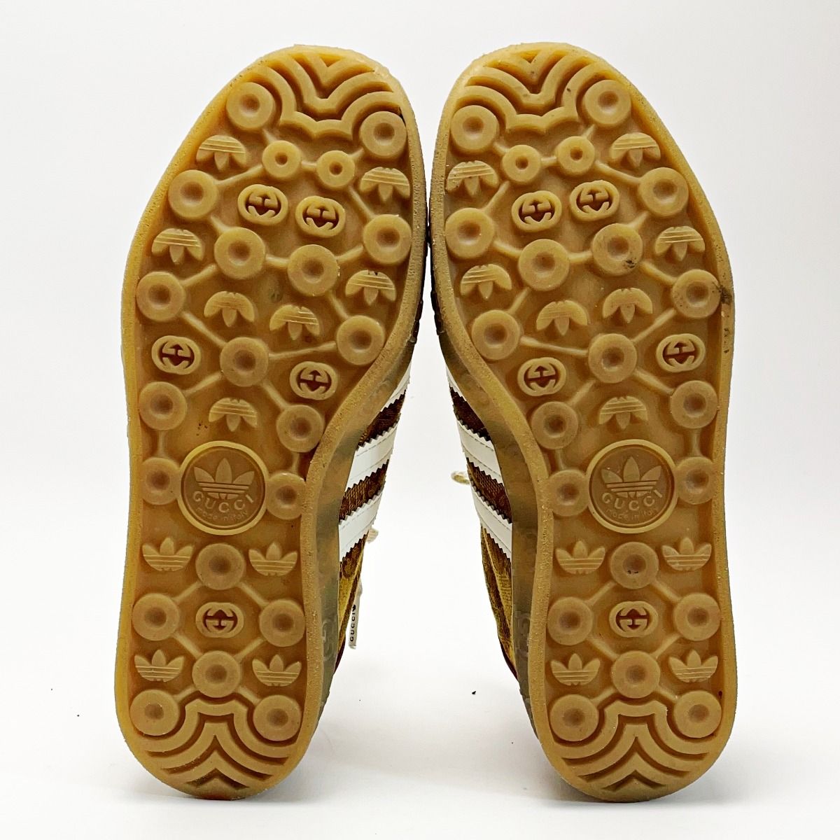 Gucci Adidas Collaboration Gazelle Sneakers Brown GG Supreme Size 23.5cm