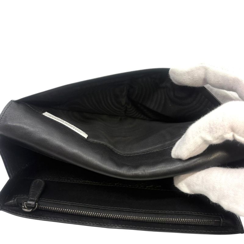 3199 Bottega Veneta Long Wallet 156819 Black Preowned Men's Folded Wallet