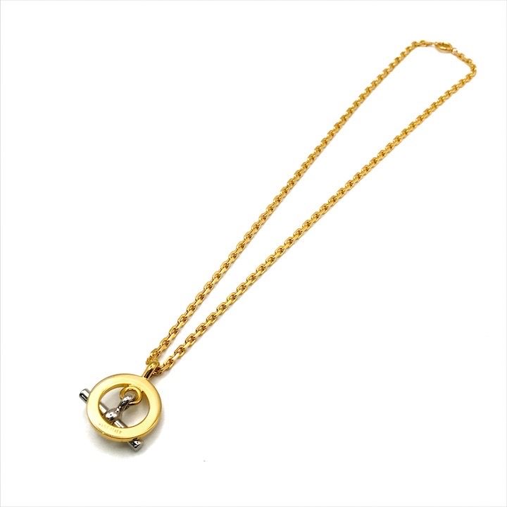 Celine Circle Logo Necklace Gold