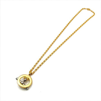 Celine Circle Logo Necklace Gold