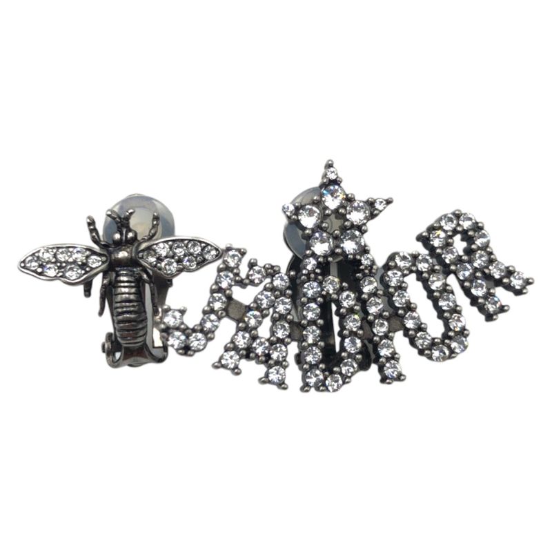 DIOR J'A DIOR Bee Rhinestone Silver Metal Earrings Earring Women 504735