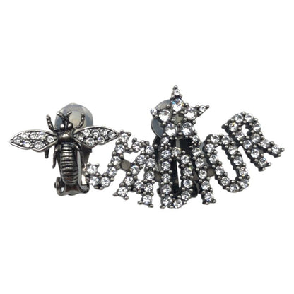 DIOR J'A DIOR Bee Rhinestone Silver Metal Earrings Earring Women 504735