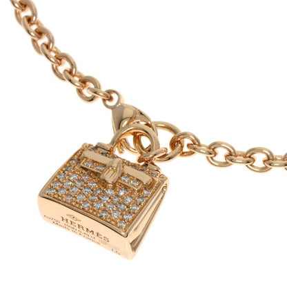 Hermes Amulet Birkin Diamond Bracelet 18K Pink Gold Ladies