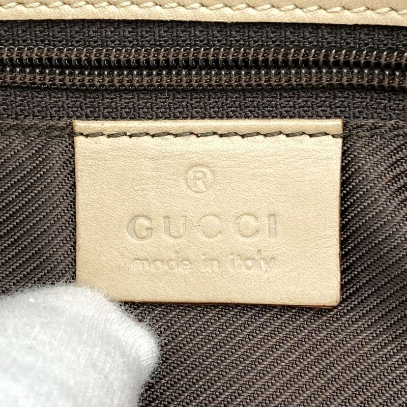 Gucci 31244 Tote Handbag Small Beige GG Canvas/leather Ladies Men Fashion
