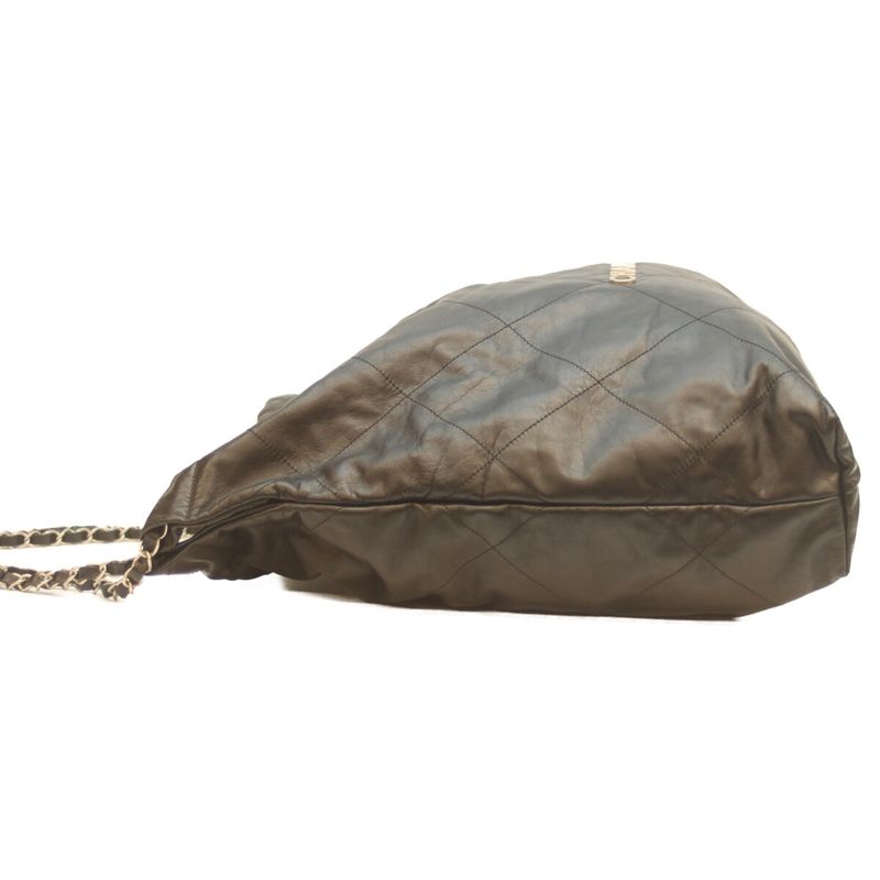 Chanel As3262 Black Shiny Calf Svhardware Chanel 22 Large Shoulder Bag Silver