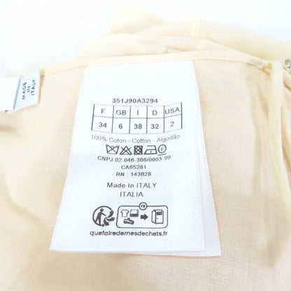 Christian DIOR 351j90a3294 100% Cotton Pleated Midi Plain Paris Skirt With