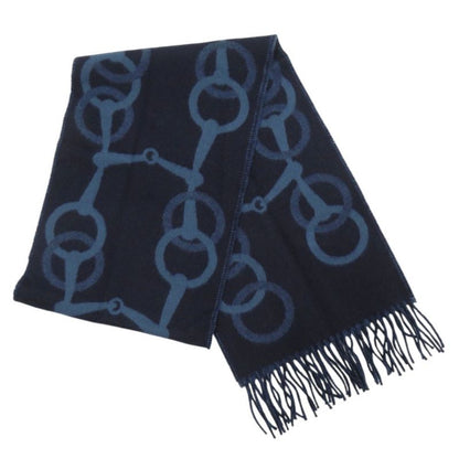 Hermes Eny Moll Cashmere Marlin Blue Tulcan Scarf 1205 Hermes