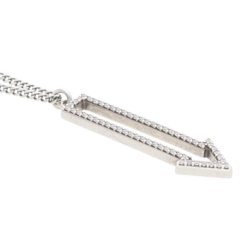Celine 460sj6bcz.01xs Arrow Rhodium Finish Crystal Necklace Men's