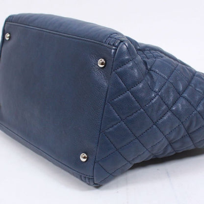 Chanel Chain Lambskin Blue Shoulder Bag Silver