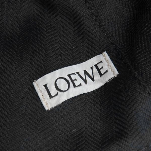 Loewe Hat Fisherman Hat Lambskin Leather Black #57 Silver Hardware Black Hat