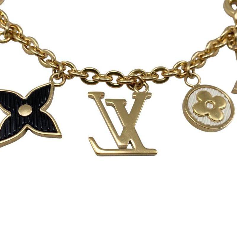 Louis Vuitton Bag Charm Chain Spring Street M01188 Monogram Flower Epi Gold