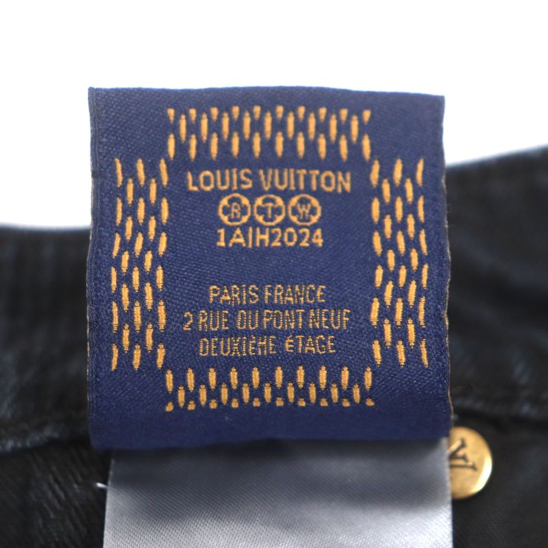  Louis Vuitton 24AW 1afx68 Damier Workwear Cotton Denim Pants Black 29 Made In