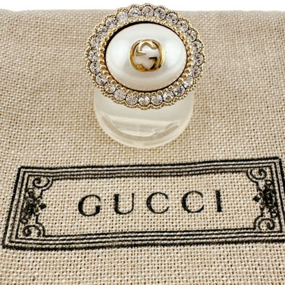 Gucci GG S Size Chain Effect Ring Flower Ring Gucci Gold