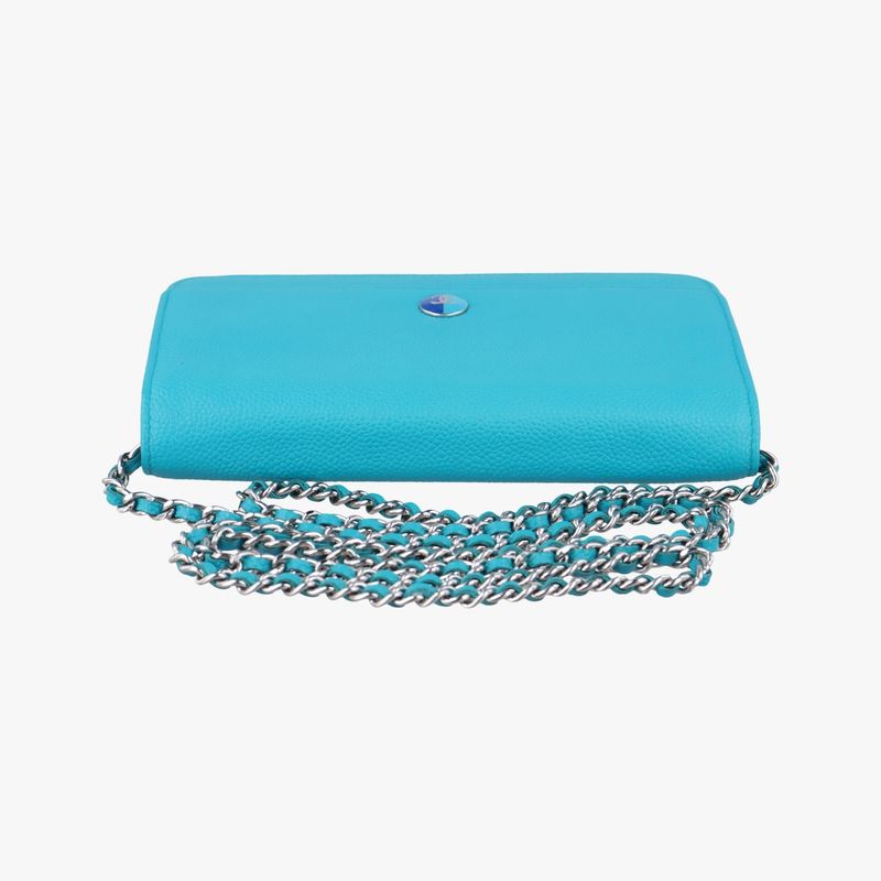 Chanel Caviar Wallet Chain Blue Leather A68872 17898763