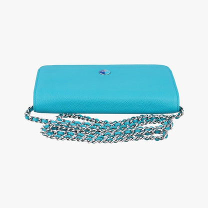 Chanel Caviar Wallet Chain Blue Leather A68872 17898763