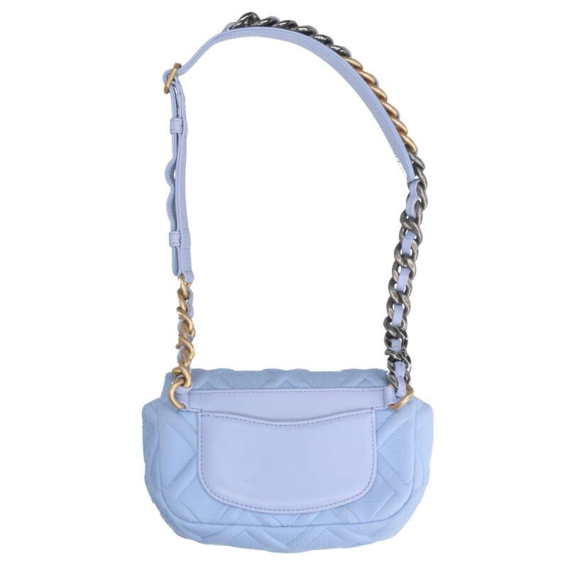 Chanel Jersey Mato Jersey Leather Strap Shoulder Bag Women