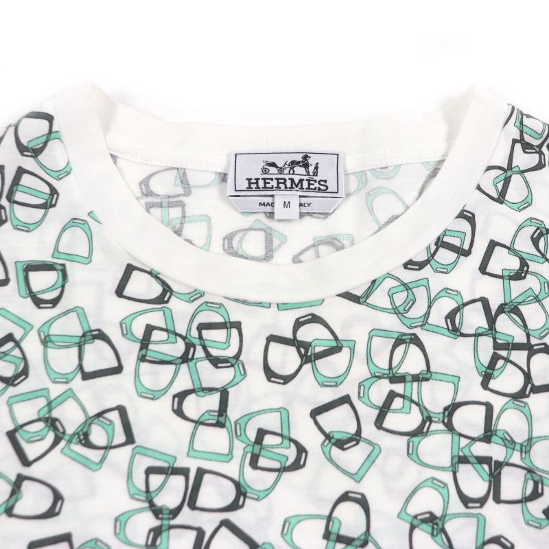 Hermes 100% Cotton Chaine D'ancre Print Crew Neck Short Sleeve Short Sleeve