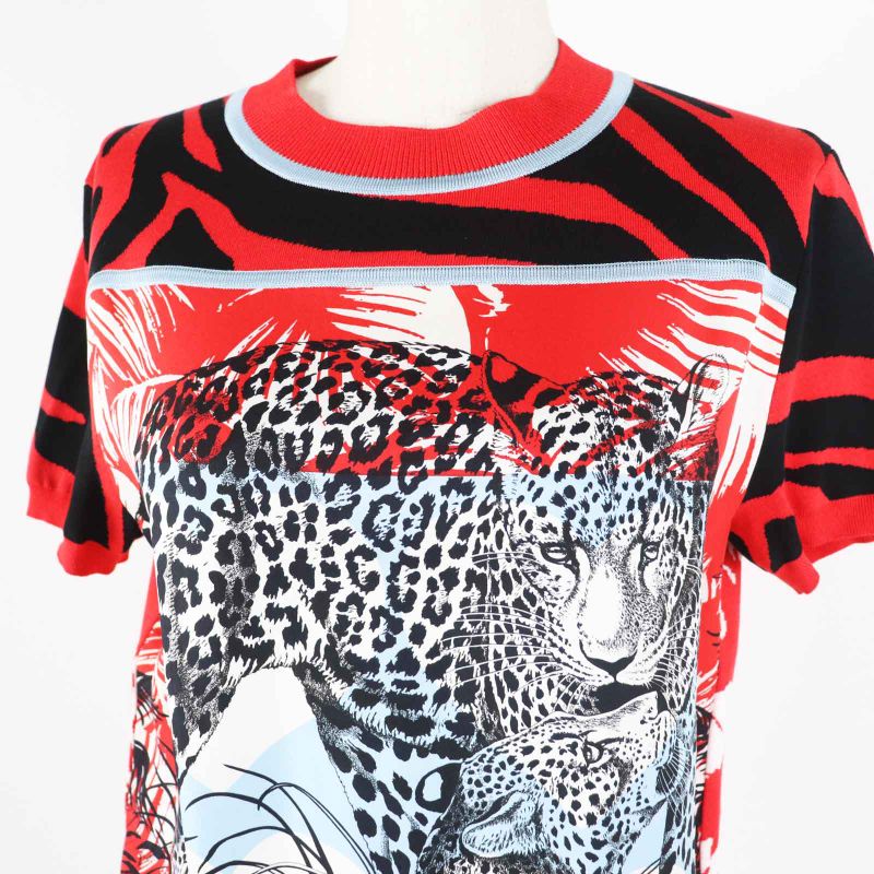 Hermes 3e2868d3 Jungle LOVE Jungle Love Silk Short/short Sleeve Knit Red And
