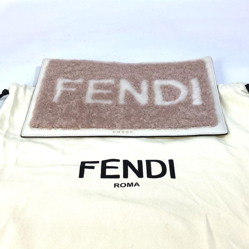 Fendi Miscellaneous Goods Logo PC Cover PC Cover IPAD Cover 7ar921 Leather Pink