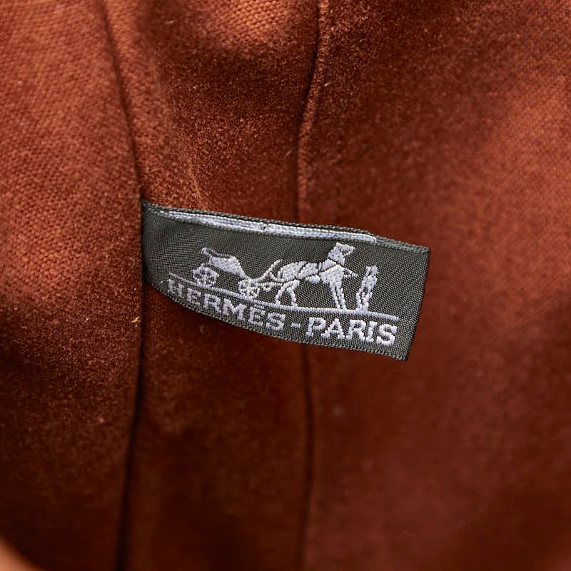 Hermes Fourre Tout Tote MM Brown Navy Canvas Women Hermes