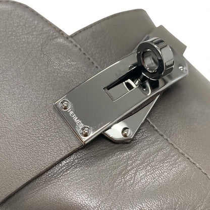 Hermes Boots Short Shoes Leather Grey Silver Kelly Hardware