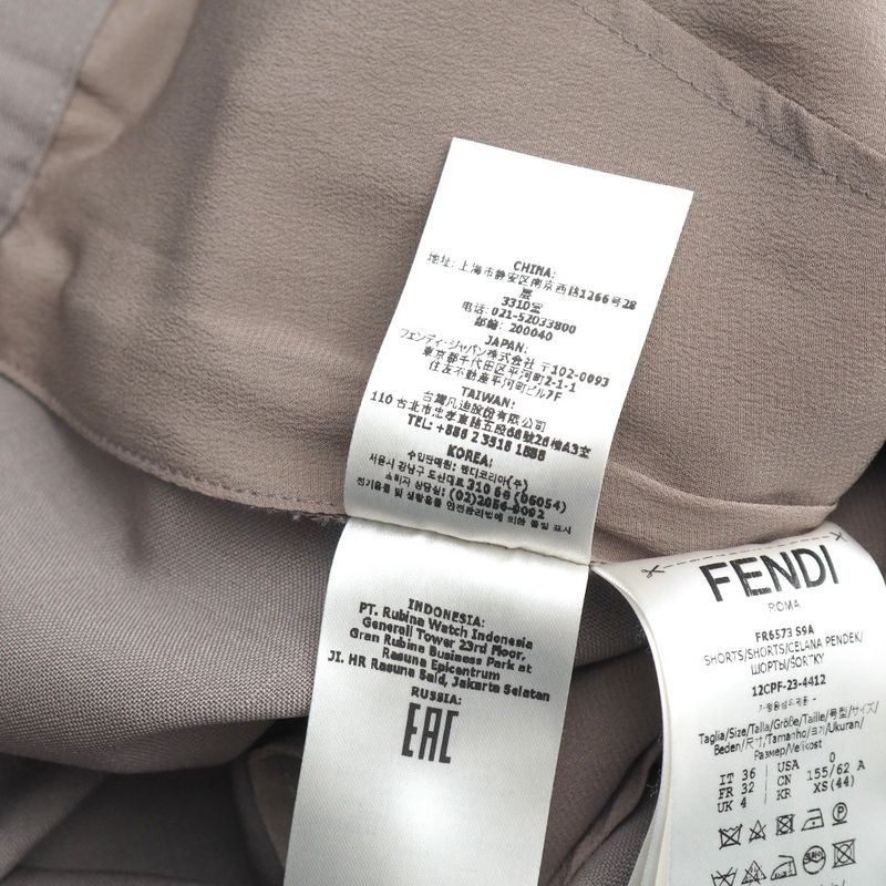 2023Fendi Shorts Size 36 FF Embroidery Double F Half Pants Made In Italy