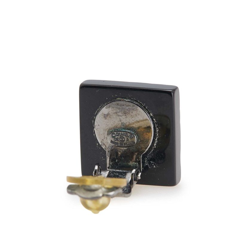 Chanel Coco Mark Camellia Square Black Metal Ladies Chanel