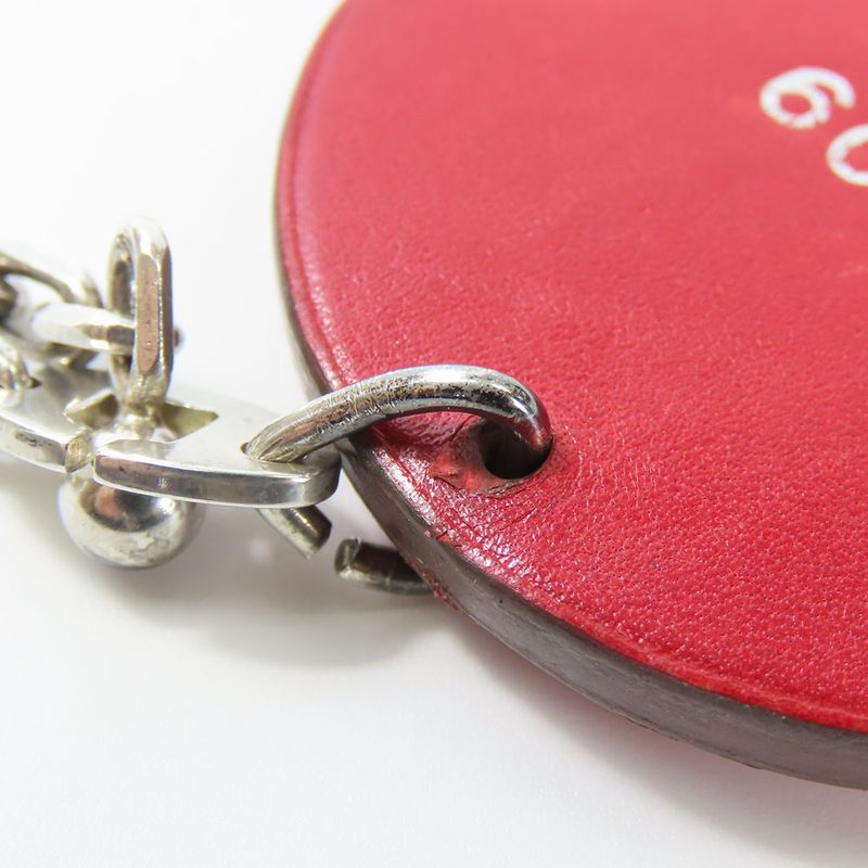 Hermes Bag Charm Animal Cow Leather Silver 925 Red Small 2009 Accessories