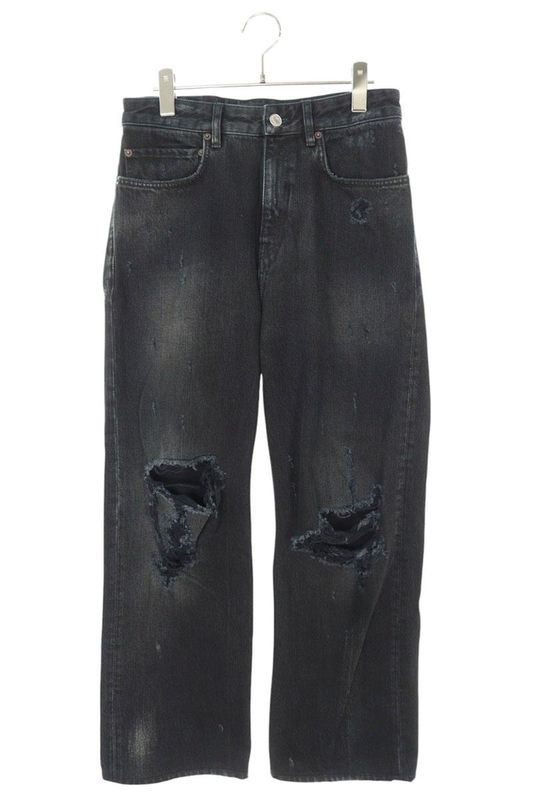Balenciaga 745151 Tbp47 Destroyini Crash Baggy Long Pants Men's XS