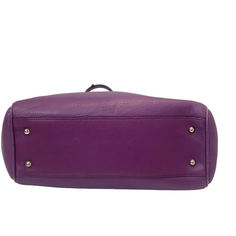 Loewe Heritage Purple Tassel Leather Tote Bag