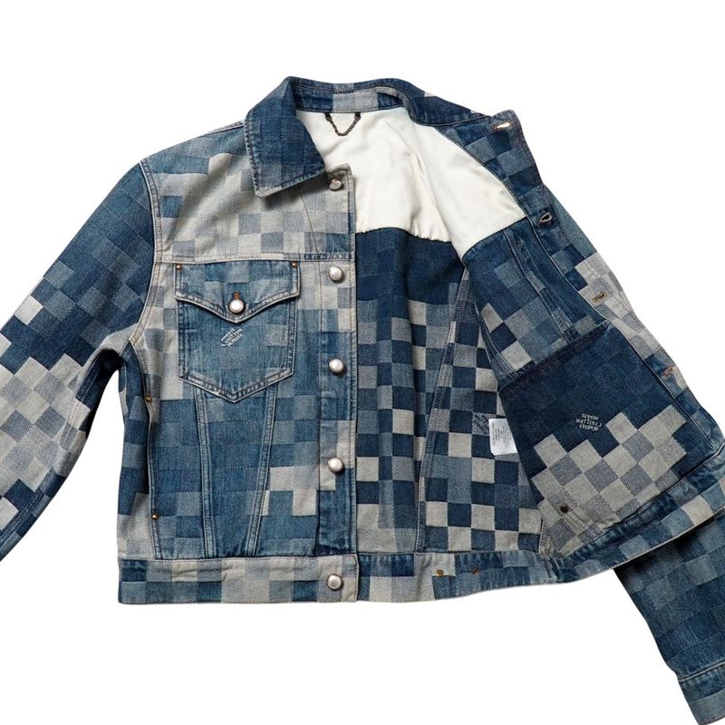 2024ssLouis Vuitton Damier Classic Denim Jacket Denim Jacket Size 50