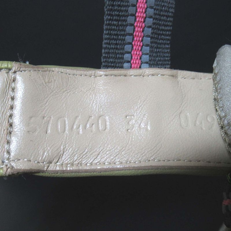 Gucci Mesh Velcro Sandals 570440 Size 34 Beige Multicolor Women Used