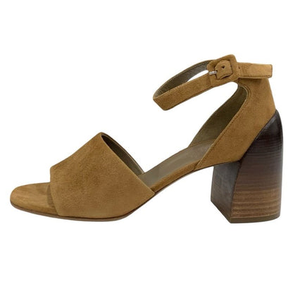 Hermes Sandals Shoes Suede Brown Ankle Belt