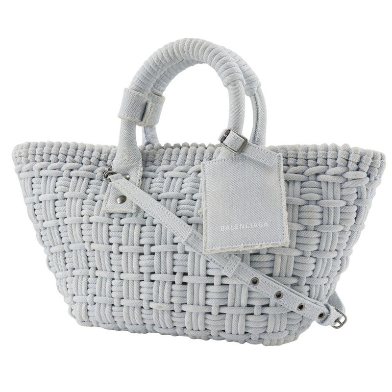 Balenciaga Bistro Basket Bag XS 2WAY Shoulder Vintage Finish 671342 Denim Light