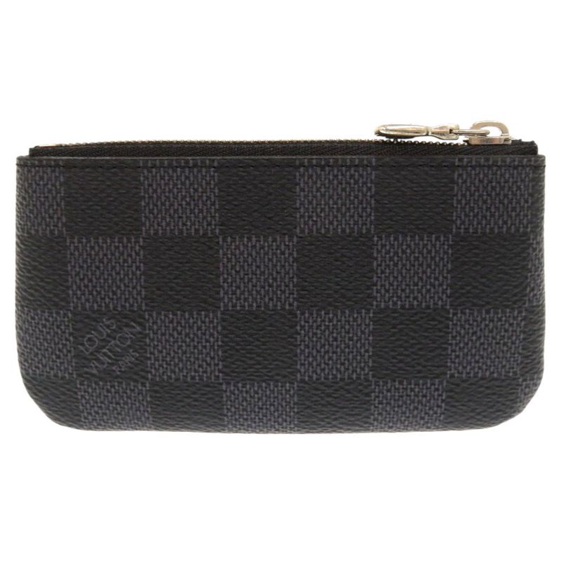Louis Vuitton Pochette Cles Damier Graphite N60155 Black Coin Case LV 1091