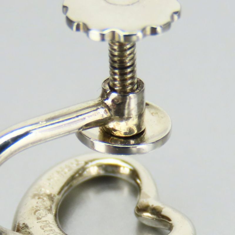 Tiffany & Co Earring Open Heart Silver 925 Approx 2.2g Silver Cute Fashionable