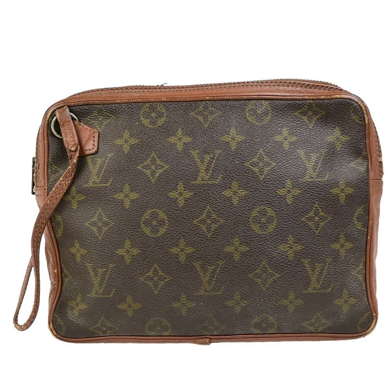 Louis Vuitton Clutch Bag Pochette Sport Monogram Second Bag Brown 01bs073