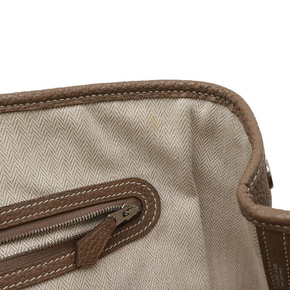 Hermes Garden Party PM Tote Handbag Negonda Leather Etoupe Glazed Silver