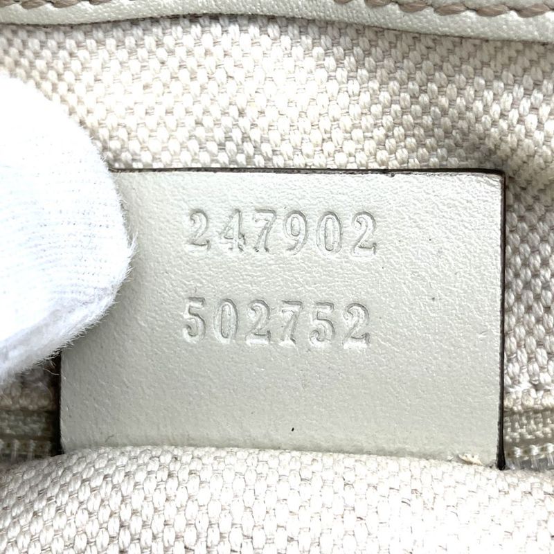 Gucci 247902 Tote Bag Beige/white GG Canvas/leather Ggkey Holder Ladies Fashion